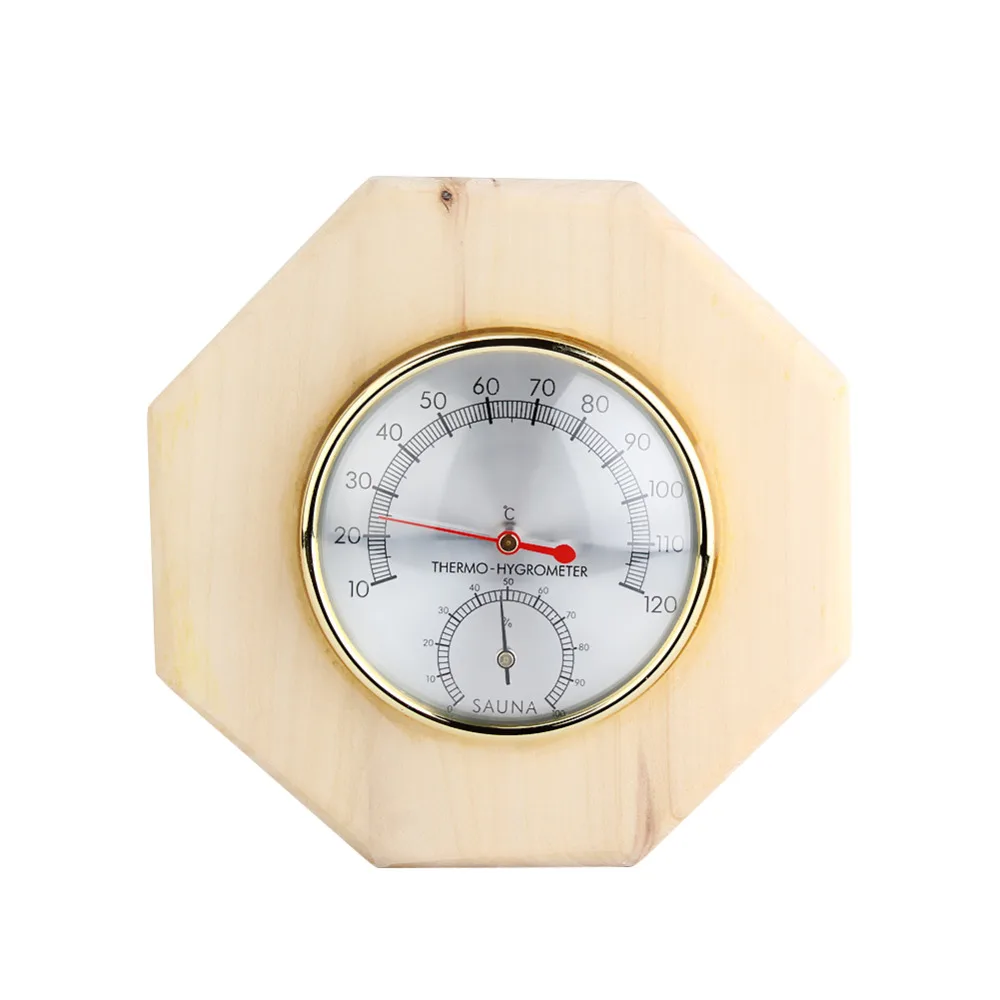 Часы для сауны деревянные ведра и ковша комплект, аксессуары для сауны с вкладышем для сауны и спа-сделано из первоклассного финского соснового дерева, Pinus silvestris - Цвет: Wooden Thermometer