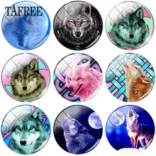 TAFREE Handmade Pattern Wolf DIY Glass Cabochon Round Dome Jewelry Findings For Pendant Keychain Necklace цена TAFREE Handmade Pattern Wolf DIY Glass Cabochon Round Dome Jewelry Findings For Pendant Keychain Necklace цены онлайн