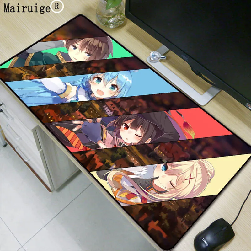 

Mairuige Japan Anime Konosuba Megumin Large Size Mouse Pad Rubber PC Computer Gaming Mousepad Desk Mat for LOL Cs Go DOTA2