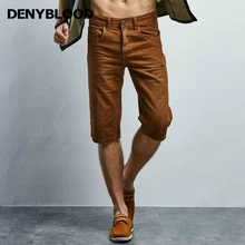 Denyblood джинсы Лето хлопок Джинсовые шорты прямые капри короткие Повседневное классические Гольфы Длина Брюки бермуды 15634S-3