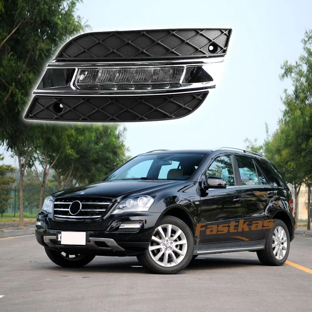 Us 14498 12v Drl Daytime Running Lights For Mercedes Benz W164 Ml280 Ml300 Ml320 Ml350 Ml500 2010 2011 Chrome Led Daylight Waterproof In Car Light