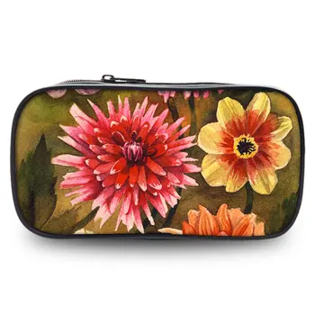 

BAOBEIKU 3D Flowers Pattern Pencil Coin Bag Large Capacity Pencil Pen Case School Supplies for Kids Student Change Purse