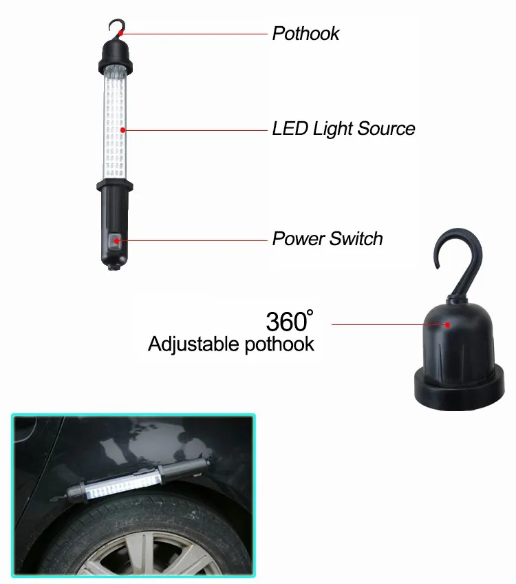 TRANSCTEGO аварийный светильник 60 светодиодный перезаряжаемый Автомобильный ремонтный рабочий светильник супер сильный магнитный ручной неисправности ремонтные лампы светильник ing