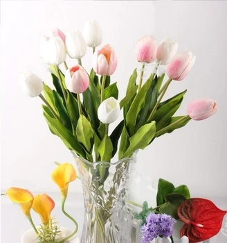 

Real touch tulip PU artificial flower,christmas home decoration,wedding party floral arrangement ornament bouquet ,Free shipping