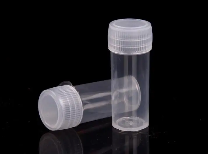 100pcs/lot 5ml Centrifuge Plastic Test Tubes Bottles Vials Sample