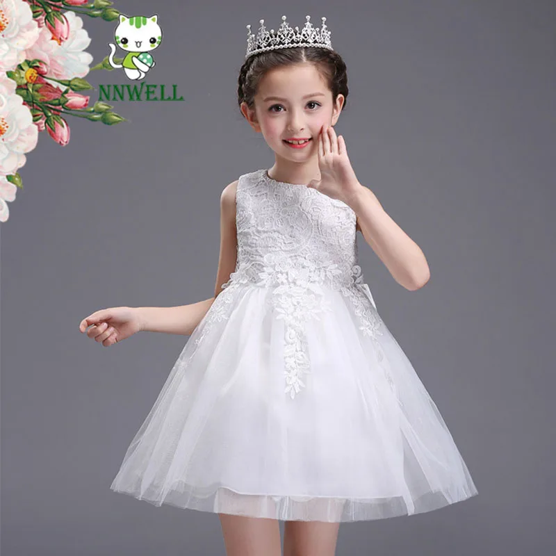 

2017 Summer new girl dress Sweet princess dress medium children's lace dress performance clothing party colthes Students dress