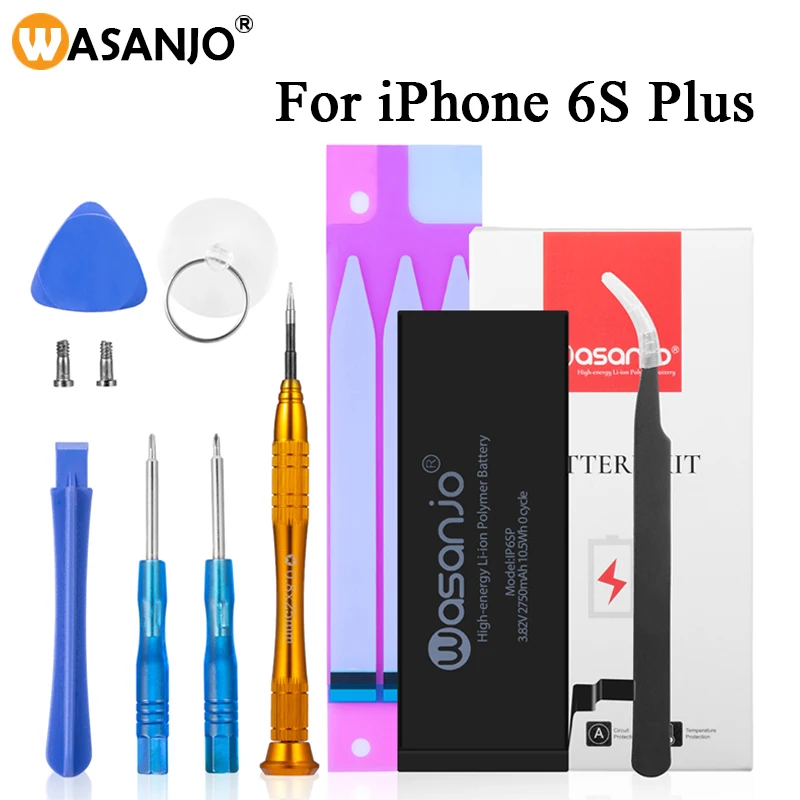 

WASANJO With instructions For Apple iPhone 6S Plus Original Li-ion Replacement Batteries 2750mAh High Capacity With Repair tools
