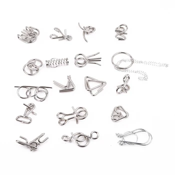 

18PCS/Set Metal Puzzle Intelligence Mind Brain Teaser Magic Wire Puzzles Game Toys Solutio for Children Adults