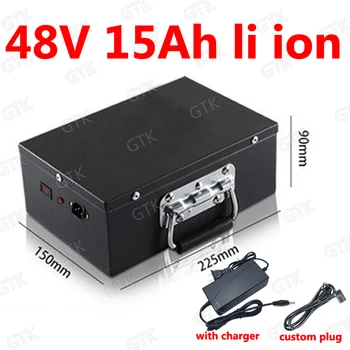 

GTK 48v 15ah lithium ion rechargeable battery 18650 BMS li ion for 750w 1000W electric bicycle scooter bike AVG EV + 3A Charger