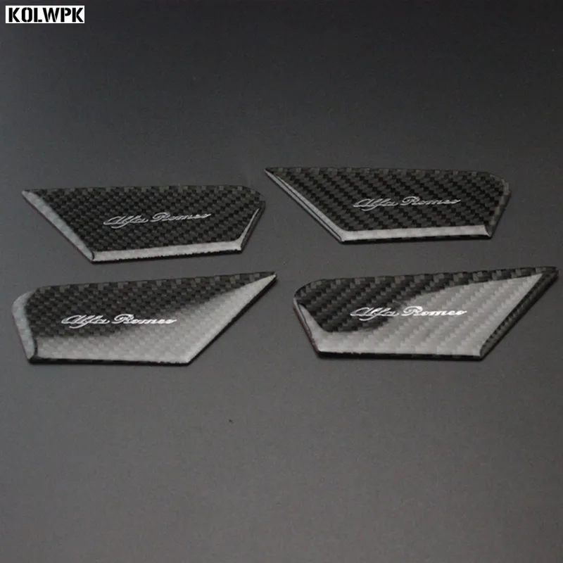 

4pcs Car-styling high quality carbon fiber Interior Door Bowl Cover Trim For Alfa Romeo Giulia Stelvio car Accessories