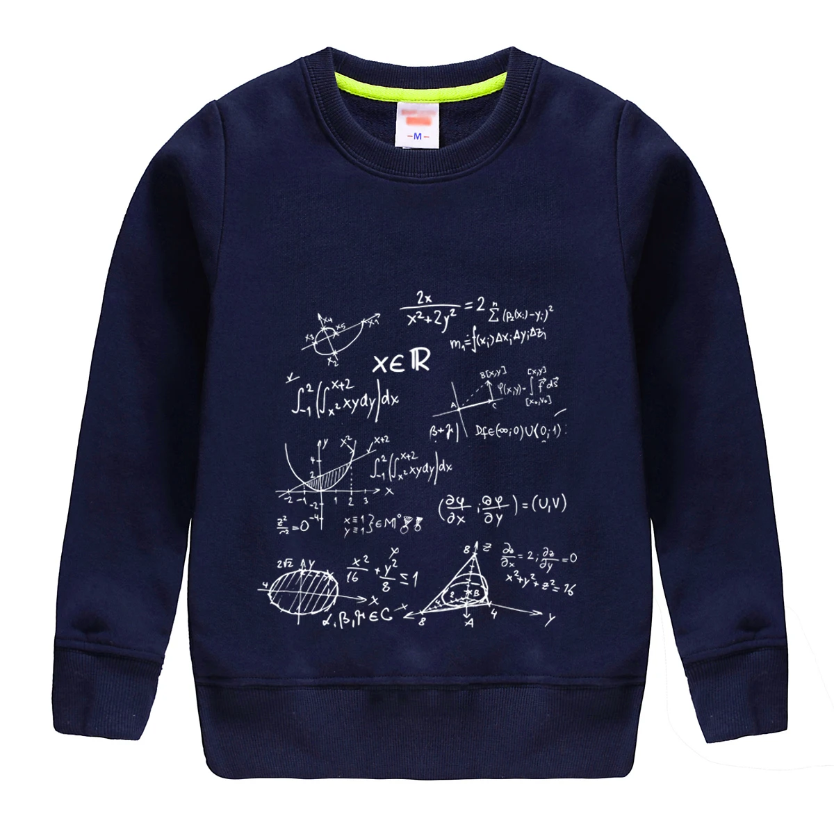 Математические формулы печати бренд хлопок Толстовка для девочек и мальчиков одежда для малышей милые пуловер Топ мягкая верхняя одежда - Цвет: dark blue