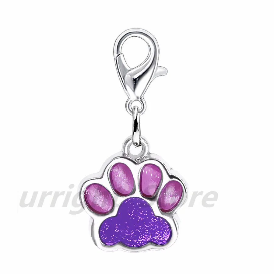 10 шт. эмаль Bling Cat Dog/Bear отпечаток лапы висячий Шарм подходит вращающийся Омар застежка брелок кольца для ключей сумка Ювелирные изделия HC503