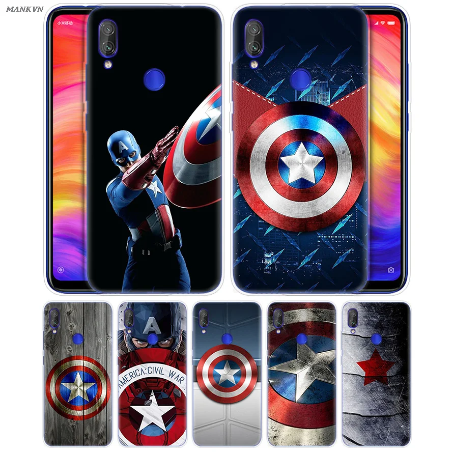 

America Captain Avengers Case for Xiaomi Mi Play 8 A2 6X Soft Case For Redmi 6 6A Note 7 6 5 4 4X Lite Pro Cover