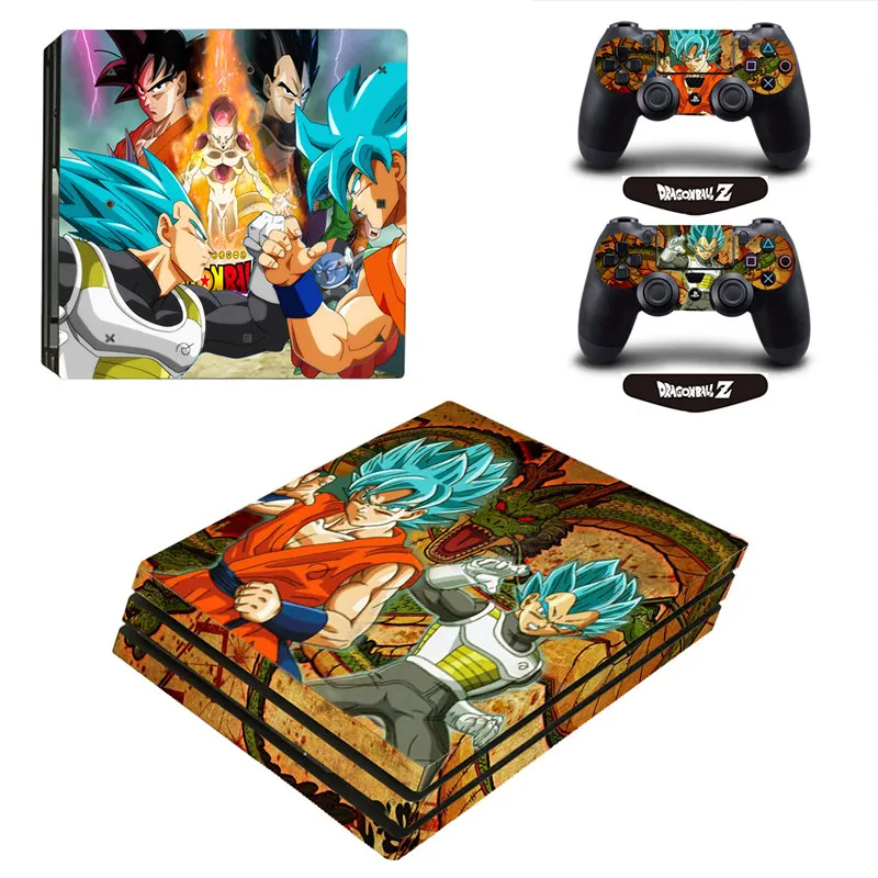 ARRKEO Dragon Ball Z Сон Гоку виниловая наклейка PS4 Pro кожи Стикеры для sony Игровые приставки 4 Pro Консоль 2 контроллеры Скины - Цвет: Черный