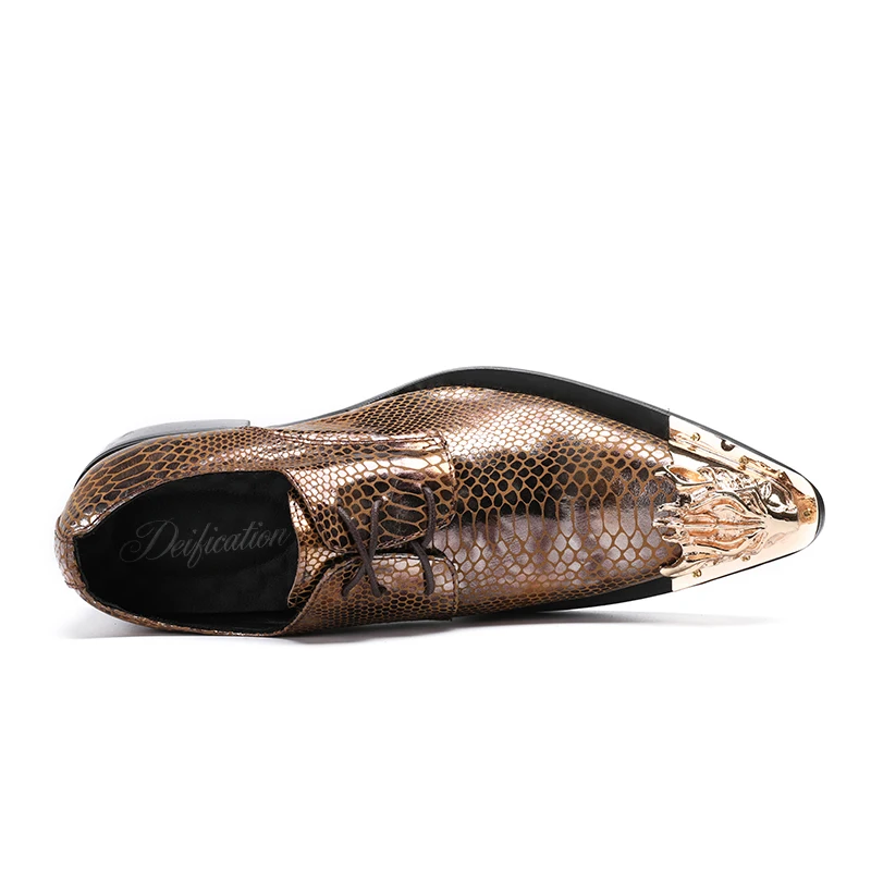 Pointy Deificação Homens Party Shoes Dress As Formal Couro Toe Sapatos Impressão De Flats Cobra Elegante Pele Hombre Casual Vestir Novo Pic Zapatos E 4wqrI64