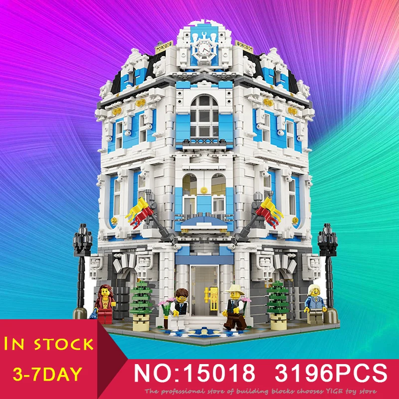 

LEPIN 15018 MOC Creator City Series The Sunshine Hotel 3196pc Compatible LegoINglys Building Blocks Kid Brick Toys Birthday Gift