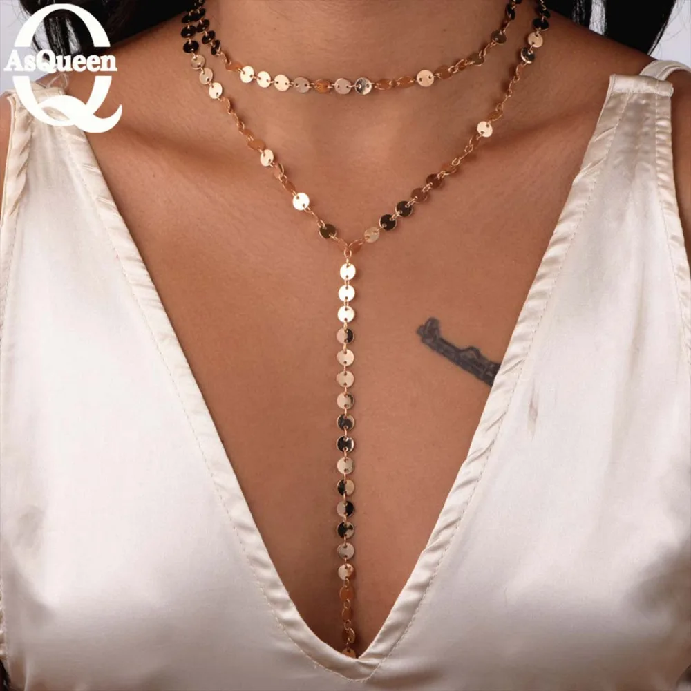 

New Fashion Trendy Jewelry Round Bead Chain Link Y Necklace Gift For Women Girl