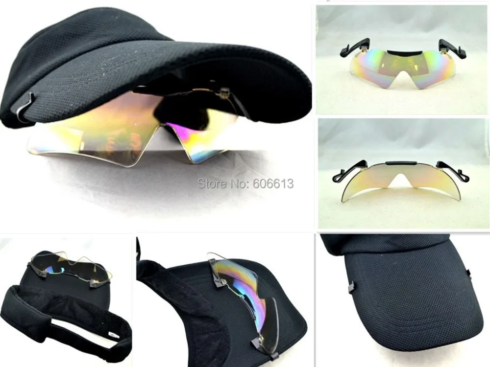 Multicolour * 99 Anti UV Sunglasses Clip Cap Hats Visors Sport Clips