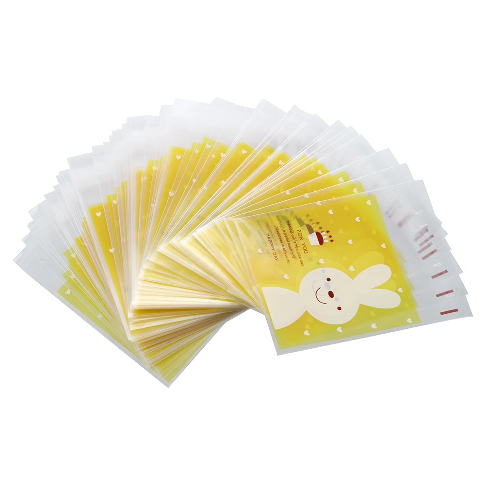 

100pcs Pouch bag Yellow Rabbit candy cookies gift bag