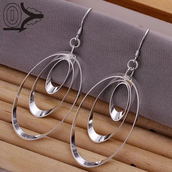 

Wholesale Silver Plated Earring,Wedding Jewelry Accessories,Fashion Three Discs Silver Women Earrings