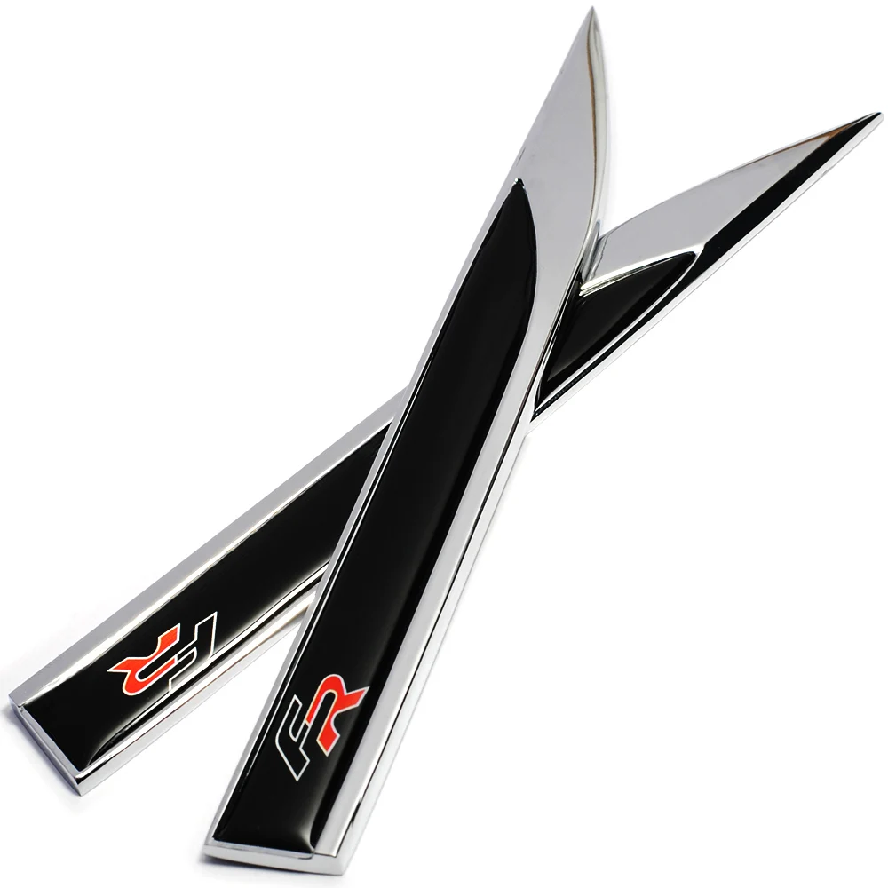 

1Pair Zinc Alloy PVC FR Logo Emblem Badge Decals 3D Metal Fender Side Sticker Car Sticker For Seat FR Leon Cupra Ibiza Altea Exe
