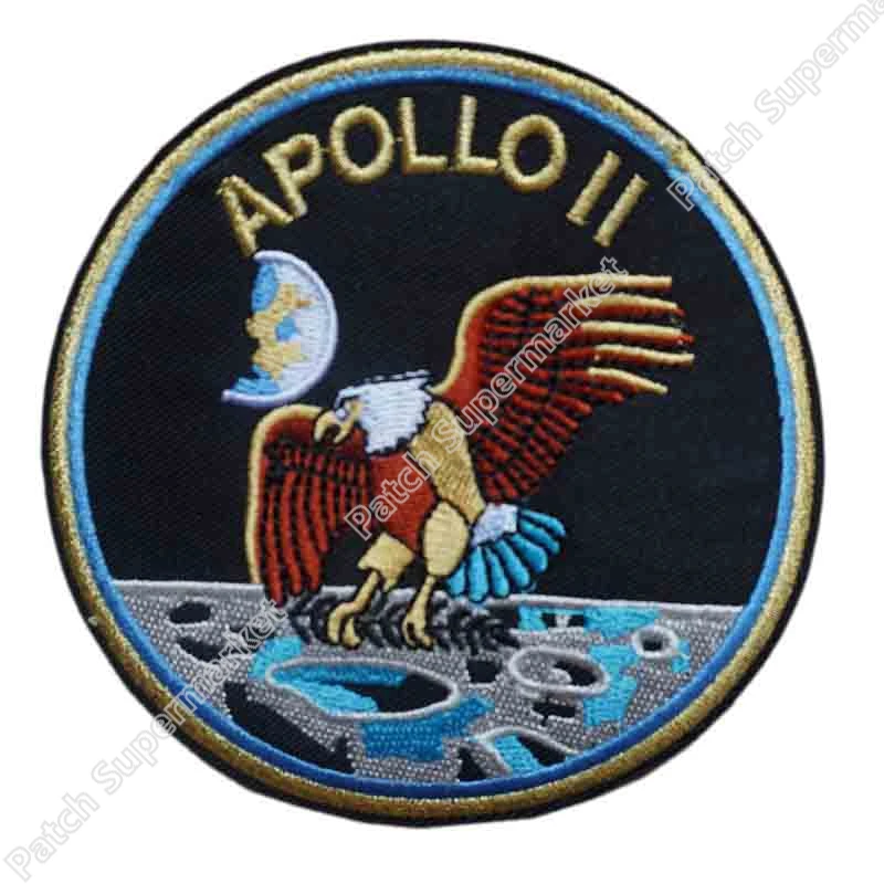 

4" Apollo 11 Mission Embroidered Iron On Patch Badge Clothing Space Alien Moon Neil Armstrong Buzz Aldrin tv movie film cosplay