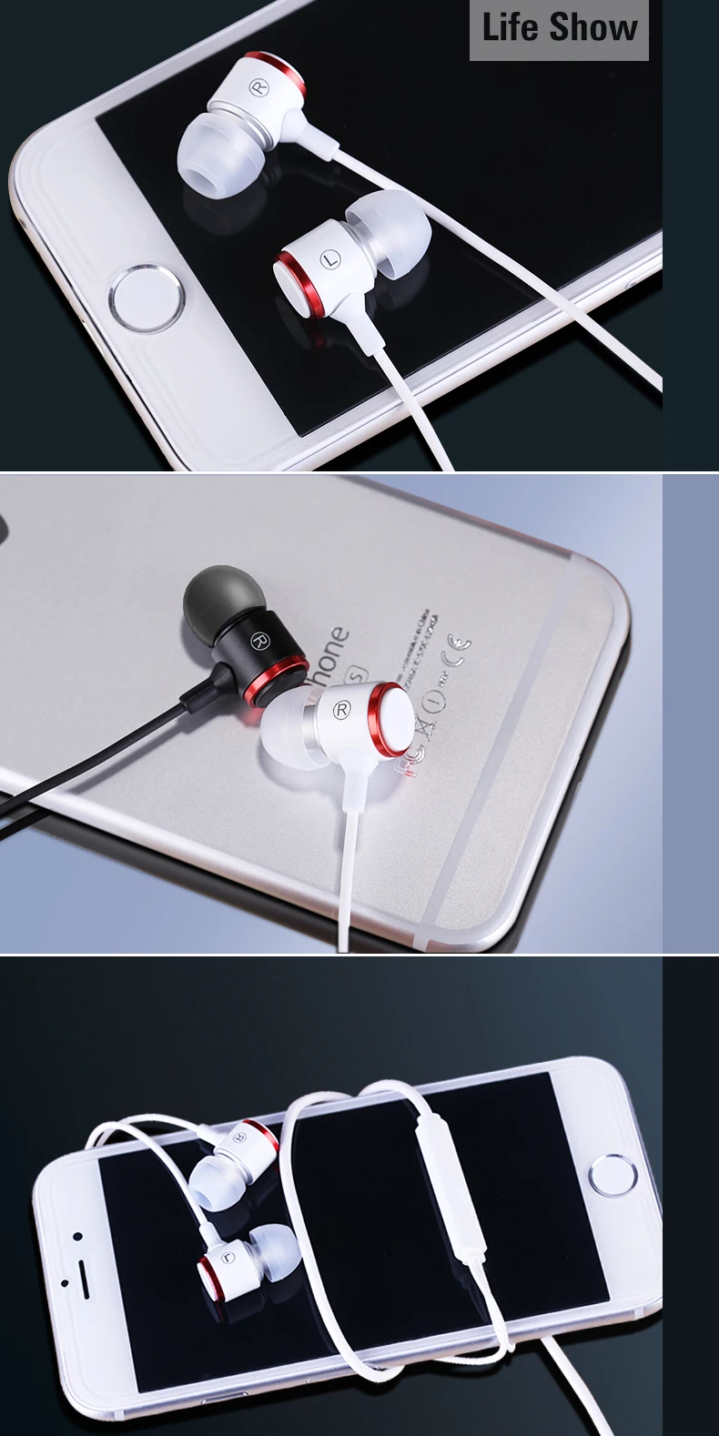 Металлические стерео басы 3,5 мм проводные наушники с микрофоном наушники-вкладыши для телефона компьютера IPhone huawei Xiaomi