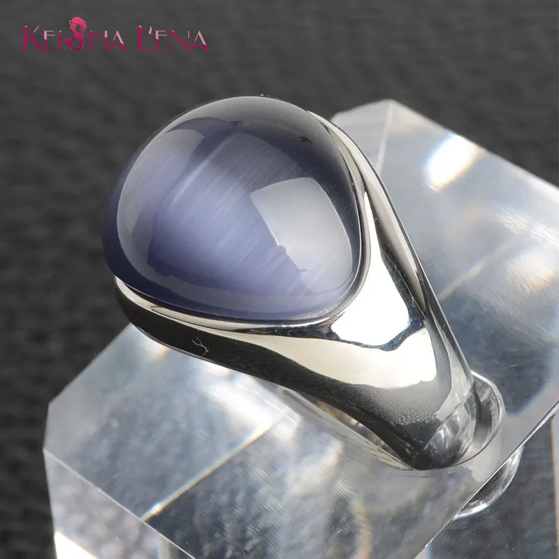 

opals ring Gold Color Stainless Steel Big oval Statement Geometry Stone Finger Rings Male Men Hip Hop Party Jewelryc Size 7-12