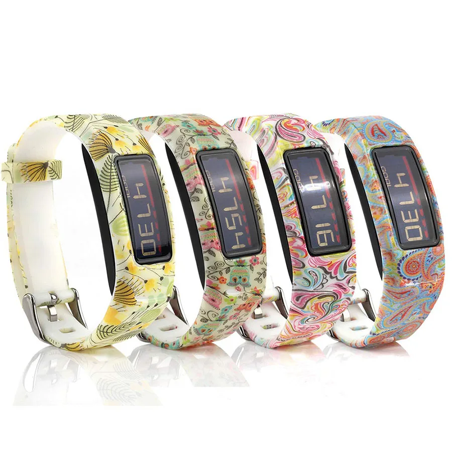 4 шт. в упаковке для Garmin Vivofit, 2 ремешка, Цветной силиконовый сменный ремешок, Смарт-часы, браслет на запястье для Garmin Vivofit 2 - Цвет: 4 PACK-B