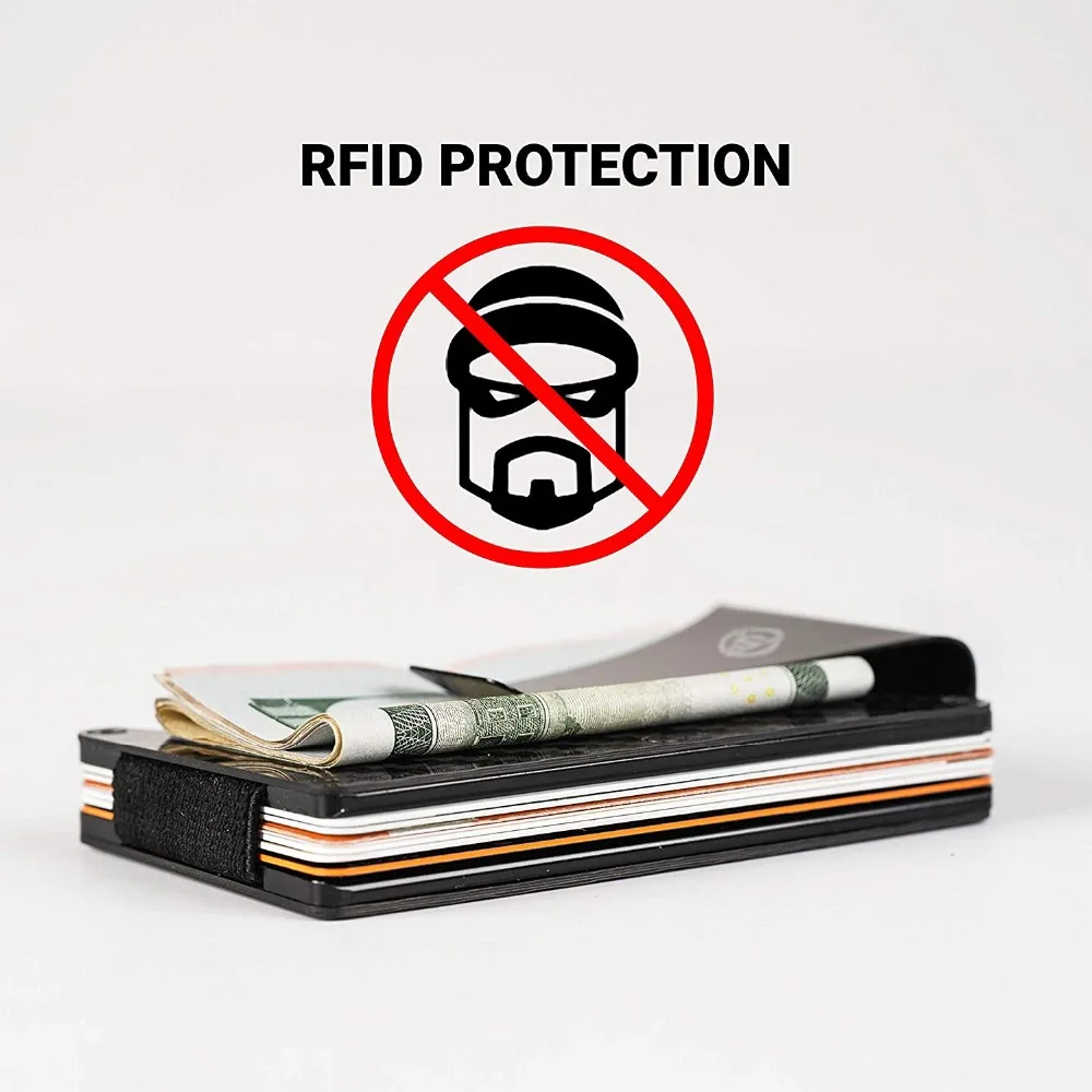 Slim Carbon Fiber Credit Card Holder RFID Non-scan Metal Wallet Purse Male Bamk Card Cases