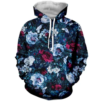 

PLstar Cosmos Flower Drop Shipping Night Garden Blue 3D Print Fashion Hoodies Women/Men's Casual Hooded Sweatshirt Tops