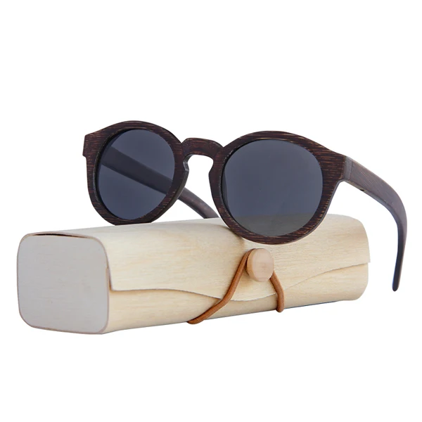 Высококлассные бамбуковые оправы поляризованные солнцезащитные очки унисекс Винтажные Солнцезащитные очки для женщин пляжные анти-УФ очки для вождения - Цвет линз: Черный