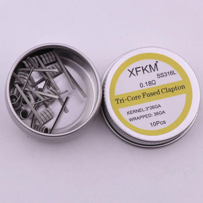 Xfkm 10 шт. Alien Clapton vape Отопление провода предварительно собранный Койл NI80 SS316L A1 готовых Обёрточная бумага катушки DIY RDA РБА RTA проекты