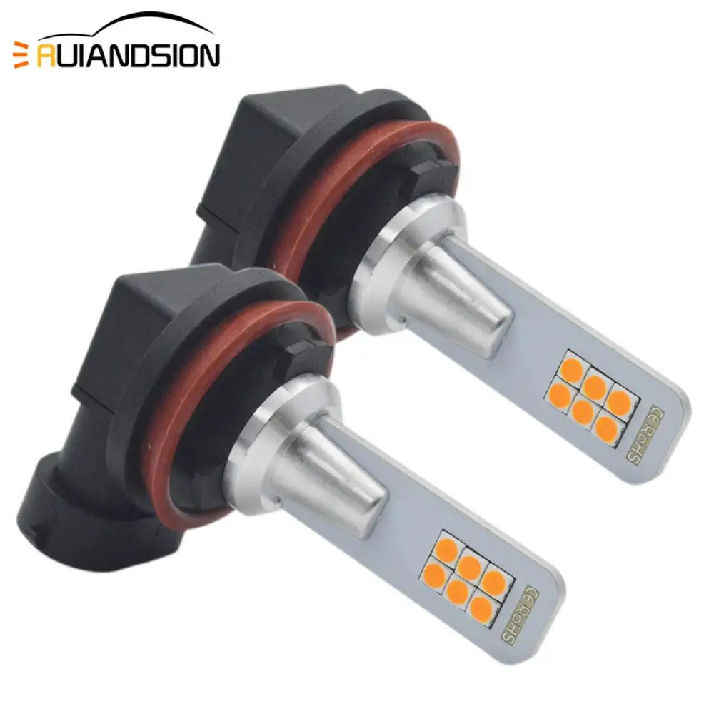 

2x 7W Canbus H11 H8 LED Car Fog Bulbs H7 High Power 3030 12SMD Car Front Day Running Driving Light foglamp Non-polarity 12-24V