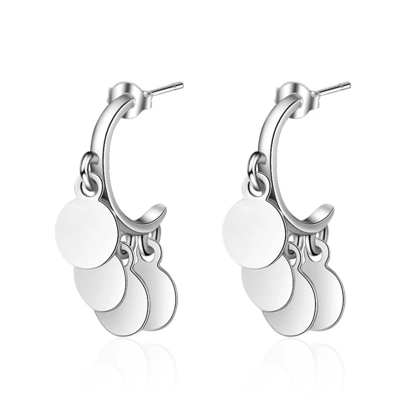 

2019 New Popular Sterling Silver 925 Earrings For Women Wedding Personality Mini Round Female Earring Girl Holiday Party Jewelry