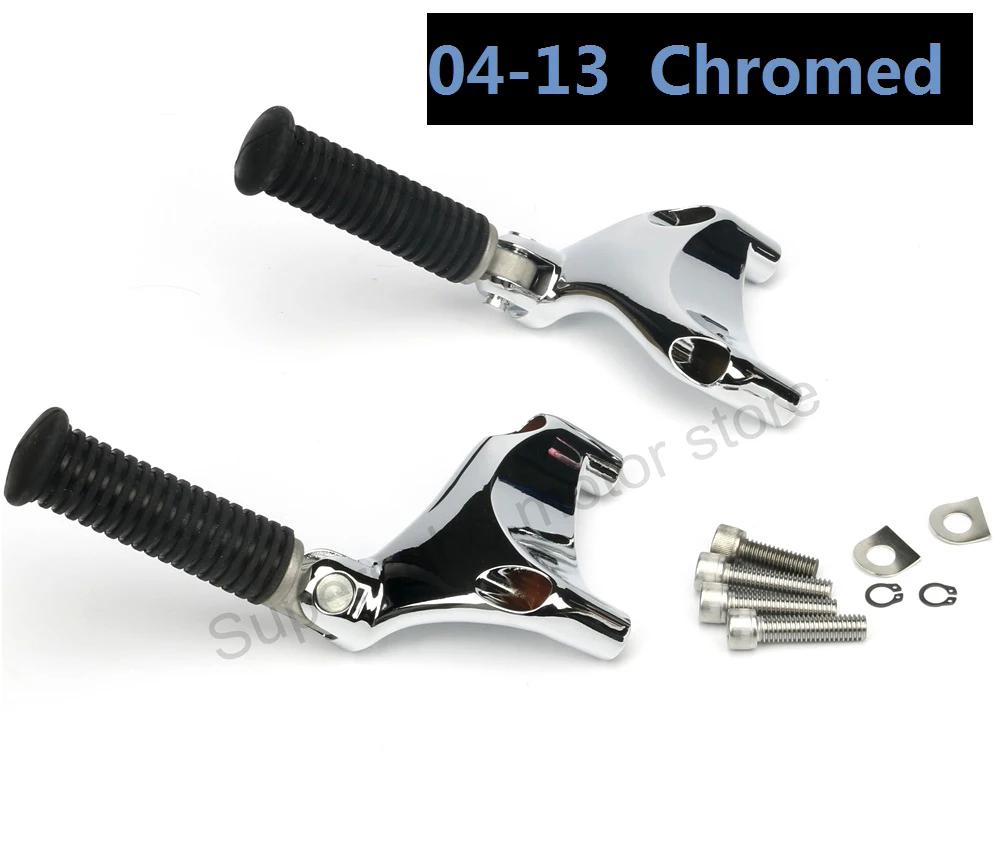 Motorcycle Chromed Passenger Rear Foot Pegs Footpegs Mount for Harley