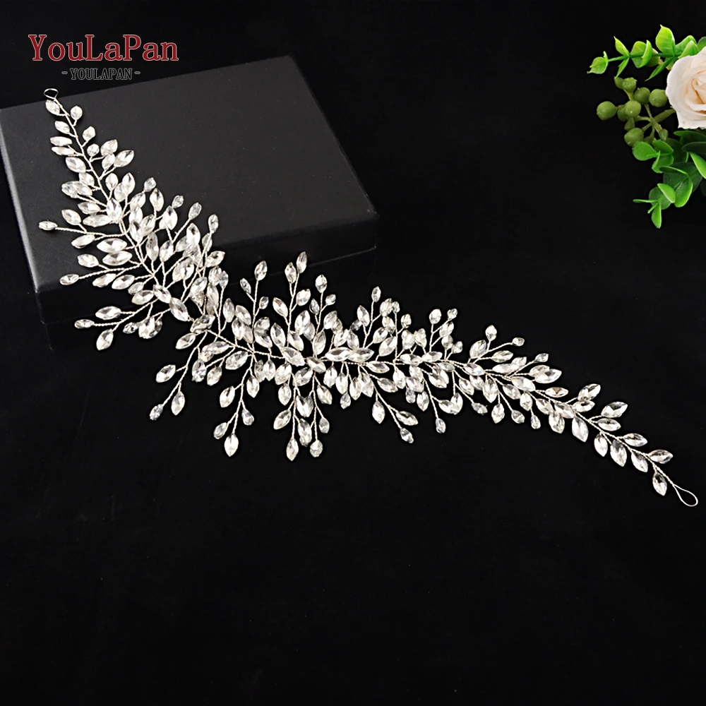 Wedding Dress Belt Bridal's Belt Rhinestone Wedding Bridal Sash Silver Crystal YouLaPan ping SH237 bridal waistband bridal dress decoration