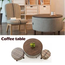 100% Wood Coffice Table,Pure cotton cloth,rustic Wood furniture,Tea table,coffee table with storage,Fashion live room furniture