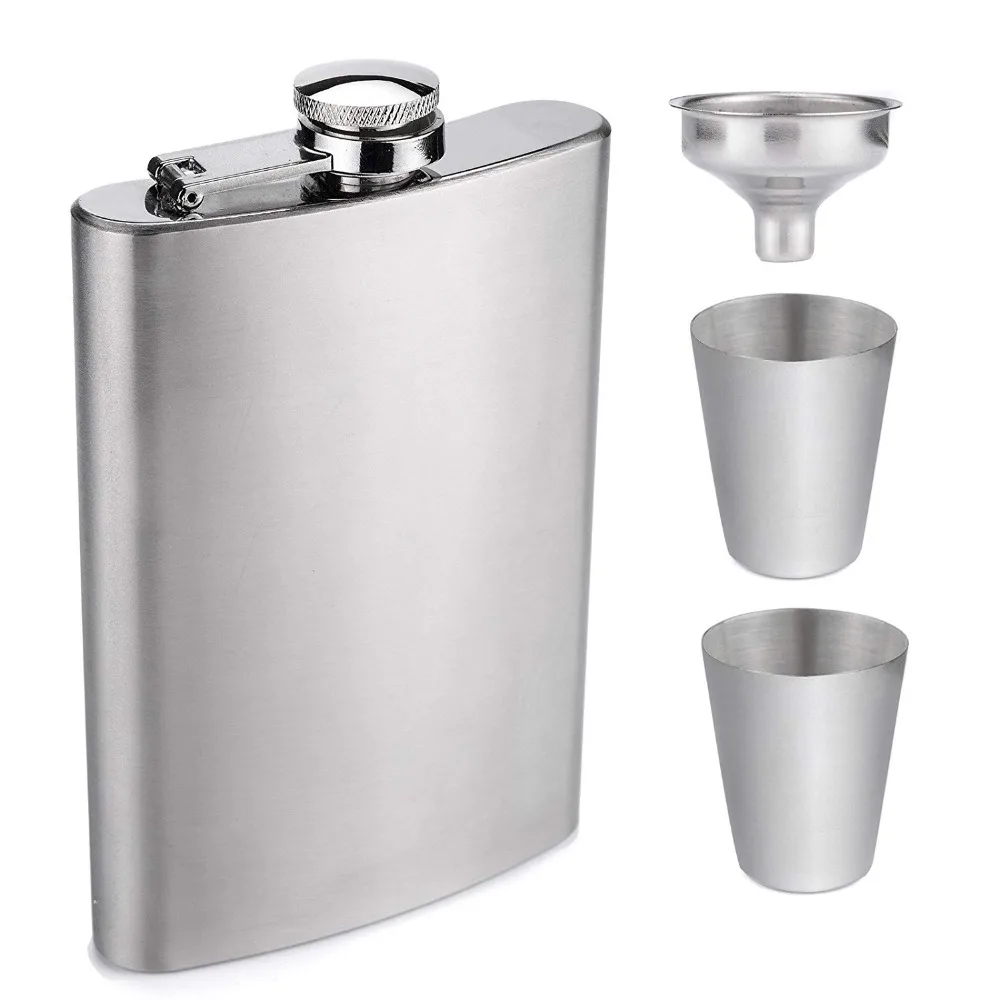 

7oz Hip Flask Set Stainless Steel Hip Flask with Funnel Pocket Hip Flask for Liquor Wine Leak Proof Whisky Hip Flask LK0043