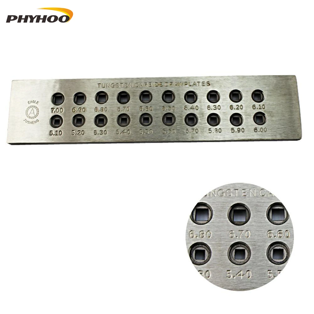 CoCocina 3.00-0.5mm Tungsten Carbide Steel Wire Drawplates 30 Square Holes Wiring Draw Plate 