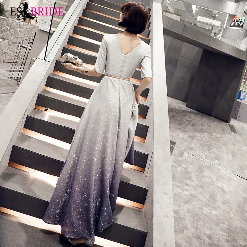Royal Blue Special Occasion Dresses Starry Sky Evening Dresses Long V-neck Evening Dress Formal Dress Women Elegant ES2495
