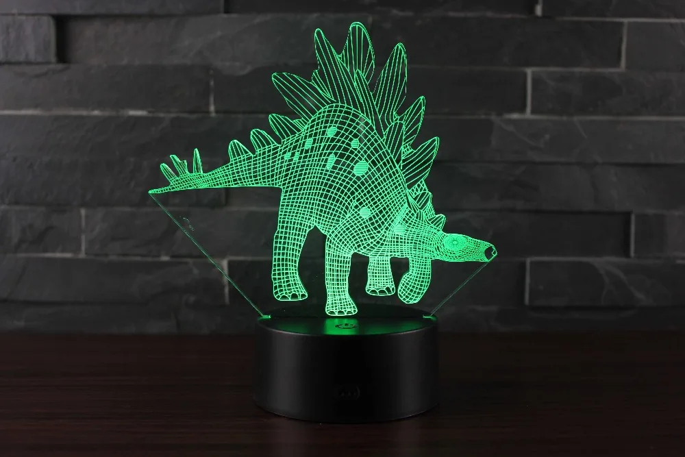 3D иллюзия динозавра Хэллоуин маска 7 цветов светодиодные украшения светильники в виде животных светится в темноте игрушки динозавр Коллекция Подарки для мальчиков