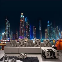 3D modern minimalist city night TV background wall professional custom mural wholesale wallpaper poster photo wall