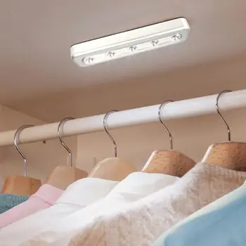 

LED Tap Lights 5 LEDs Light Self-Stick Wireless Wall Lamp Emergency Wardrobe Cabinet Push Touch Lamp Closet Light Wall Lamp