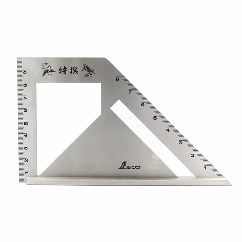 SHINWA Multi-Function Woodworking Square 45 degree 90 degree line angle Ruler Stop Type regulation