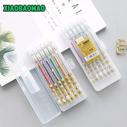 6Pcs / Lot Fine Line 1mm Drawing Pen For Cartoon Advertising Design Gel Ink pen Manga Stationery Office School Supplies