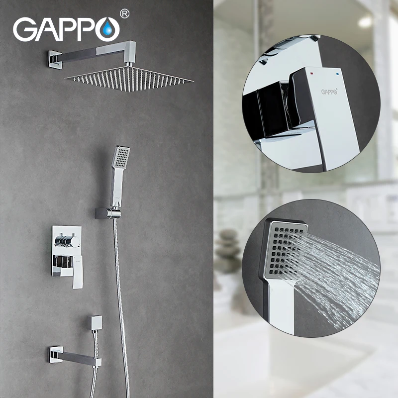 GAPPO Sanitary Ware Suite Wall mount rainfall shower faucet chrome bathtub faucet tap waterfall Bath Shower bathroom faucet set GAPPO Sanitary Ware Suite Wall mount rainfall shower faucet chrome bathtub faucet tap waterfall Bath Shower bathroom faucet set