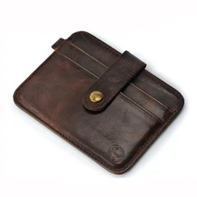 2016 Mens Genuine Leather Cards and ID Holders Cowhide Credit Cards Holder Case carteira masculina portafoglio uomo wallet purse