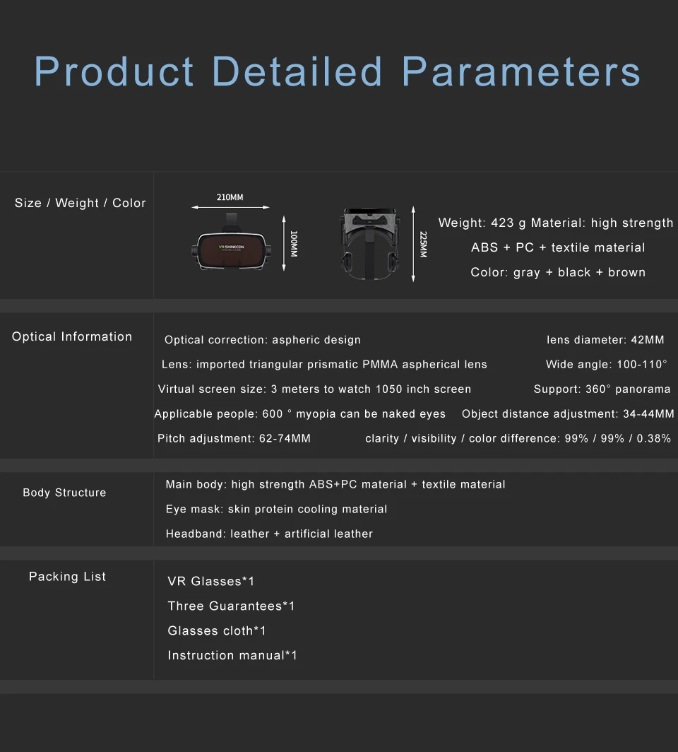 G07E, смартфон, 3D очки, виртуальная реальность, VR очки, гарнитура, лен, зеркало для samsung Iphone от 4,7 дюймов до 6,0 дюймов, играть в игры, черный цвет