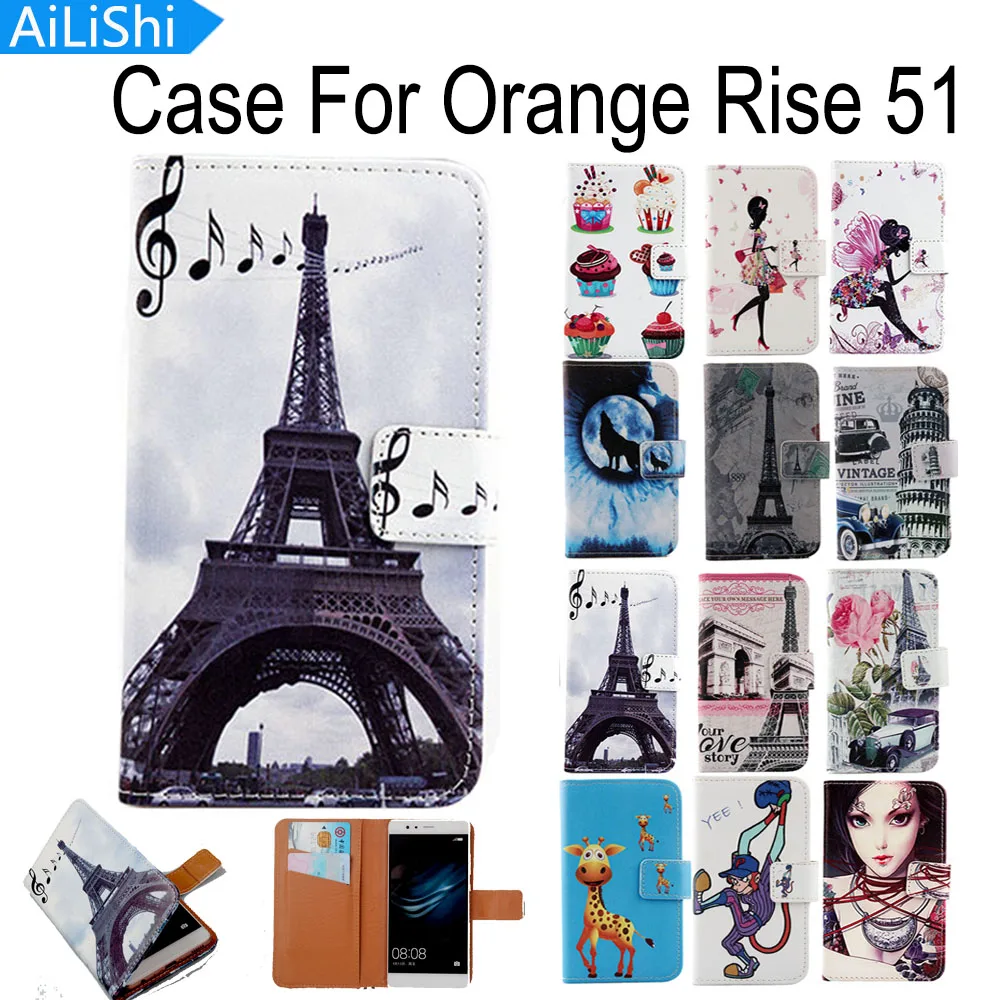 

AiLiShi Flip PU Leather Case For Orange Rise 51 Case Elegant Cartoon Painted Protective Cover Skin In Stock